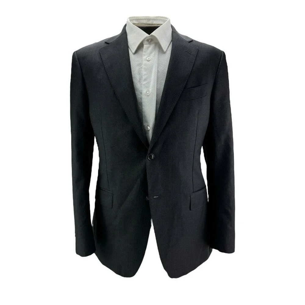 SuitSupply‎ Charcoal Pinstripe Wool Blazer 42L 2 Button 2 Vent Vitale Barberis